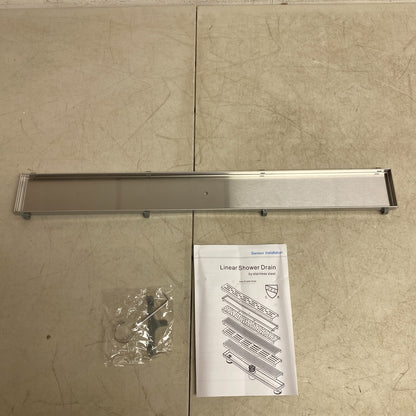 Signature Hardware 24" COHEN LINEAR TILE IN SHOWER DRAIN BRUSHED STAINLESS STEEL