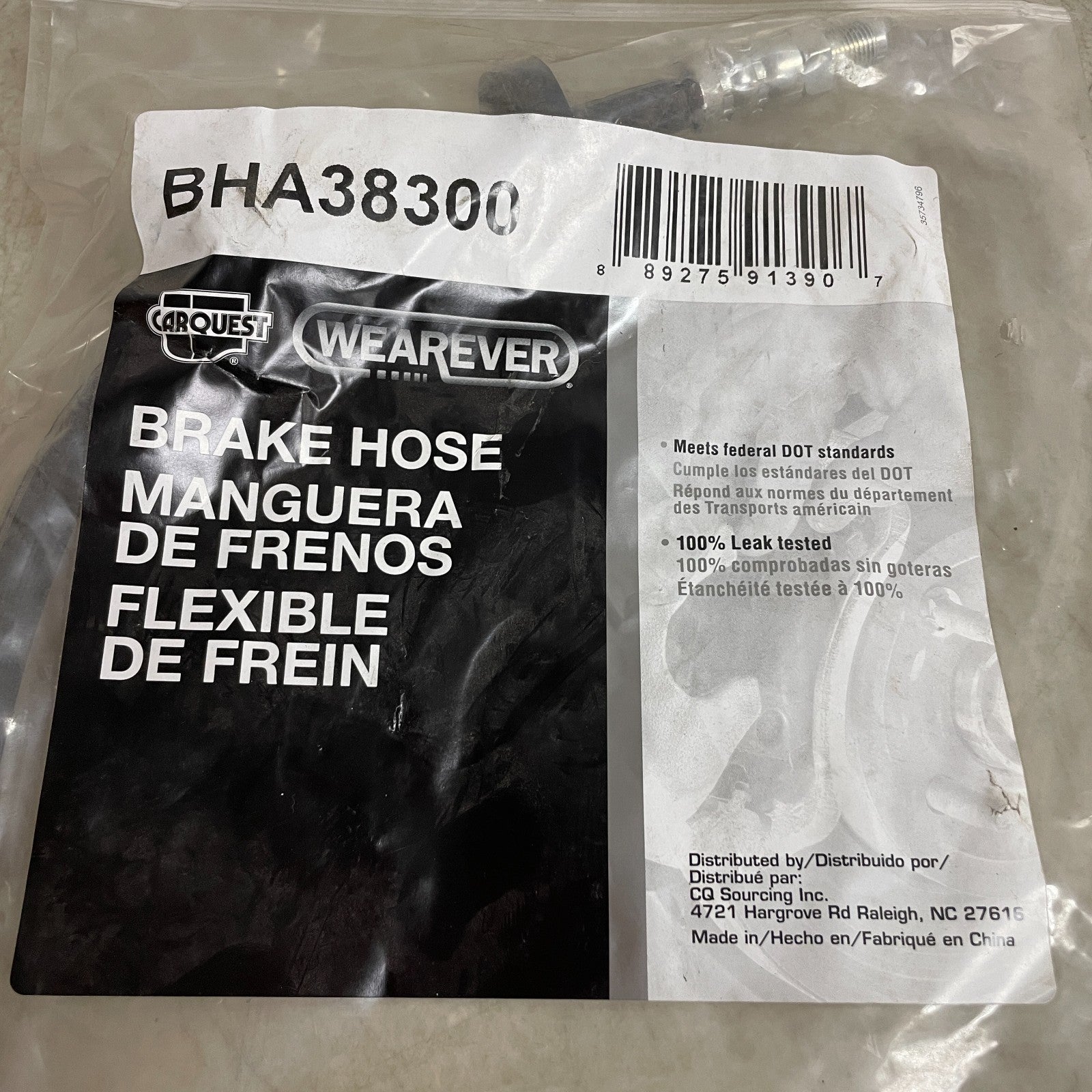 Carquest Wearever Brake Hose Assembly BHA38300 w/ Banjo Fittings & Copper Washer