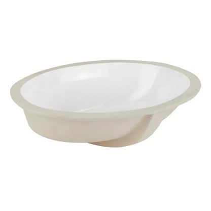 Signature Hardware 19" Mangrove White Oval Porcelain Undermount Bathroom Sink