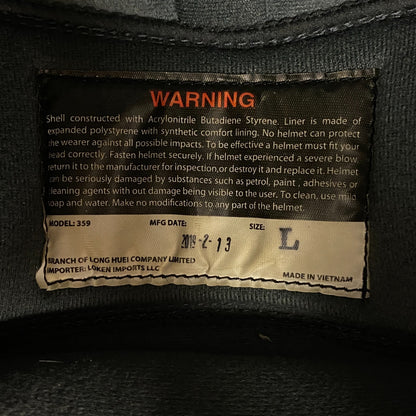 Fulmer 359 Motorcycle Helmet No Face Coverage Size Large Color Mono Black