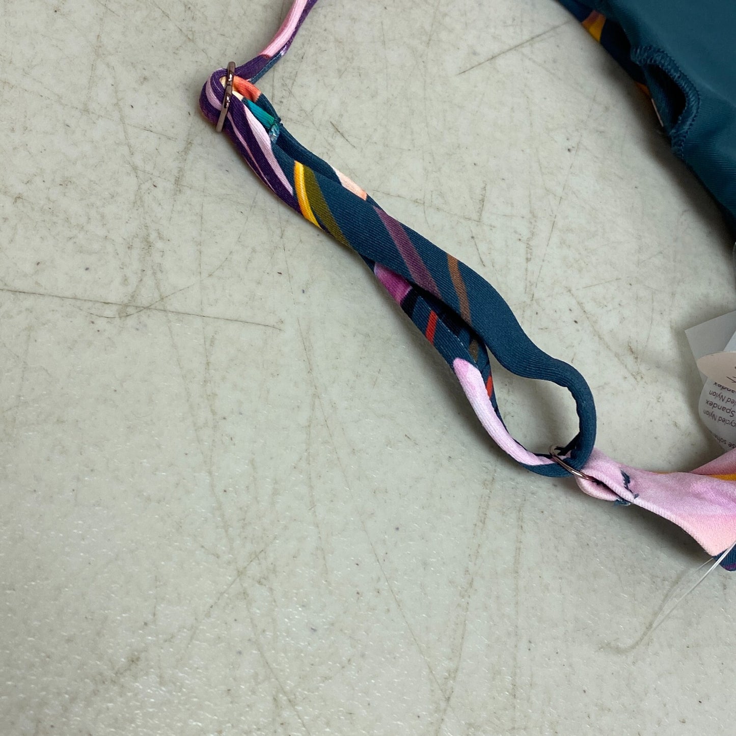 CALIA Women's Tie Back Bikini Top Aqua Floral  Multicolor  WSA23200PRT