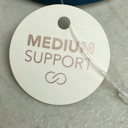 Calia Womens Runched Front Cross Top Deep Aqua Solid Racerback Swimwear WSA23204