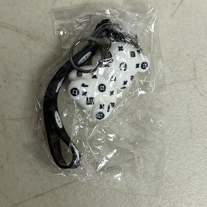 Assorted Louis Viton Silicone With White 3D Bear Keychain/Bag Charm/Car Ornament