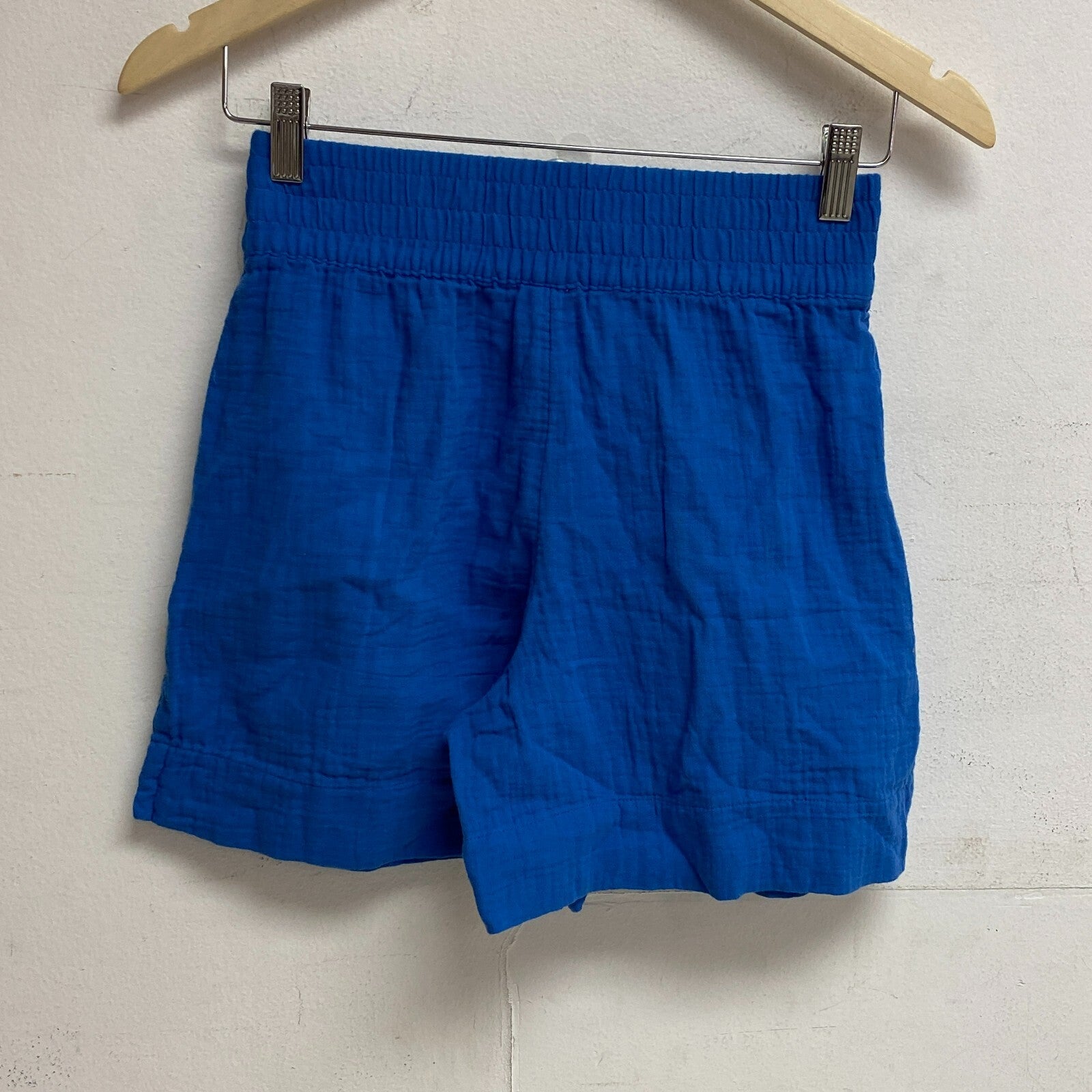 CALIA Women's Mid Rise Inverted Pleat Pull On Swim Short Royal Blue WSA23918N