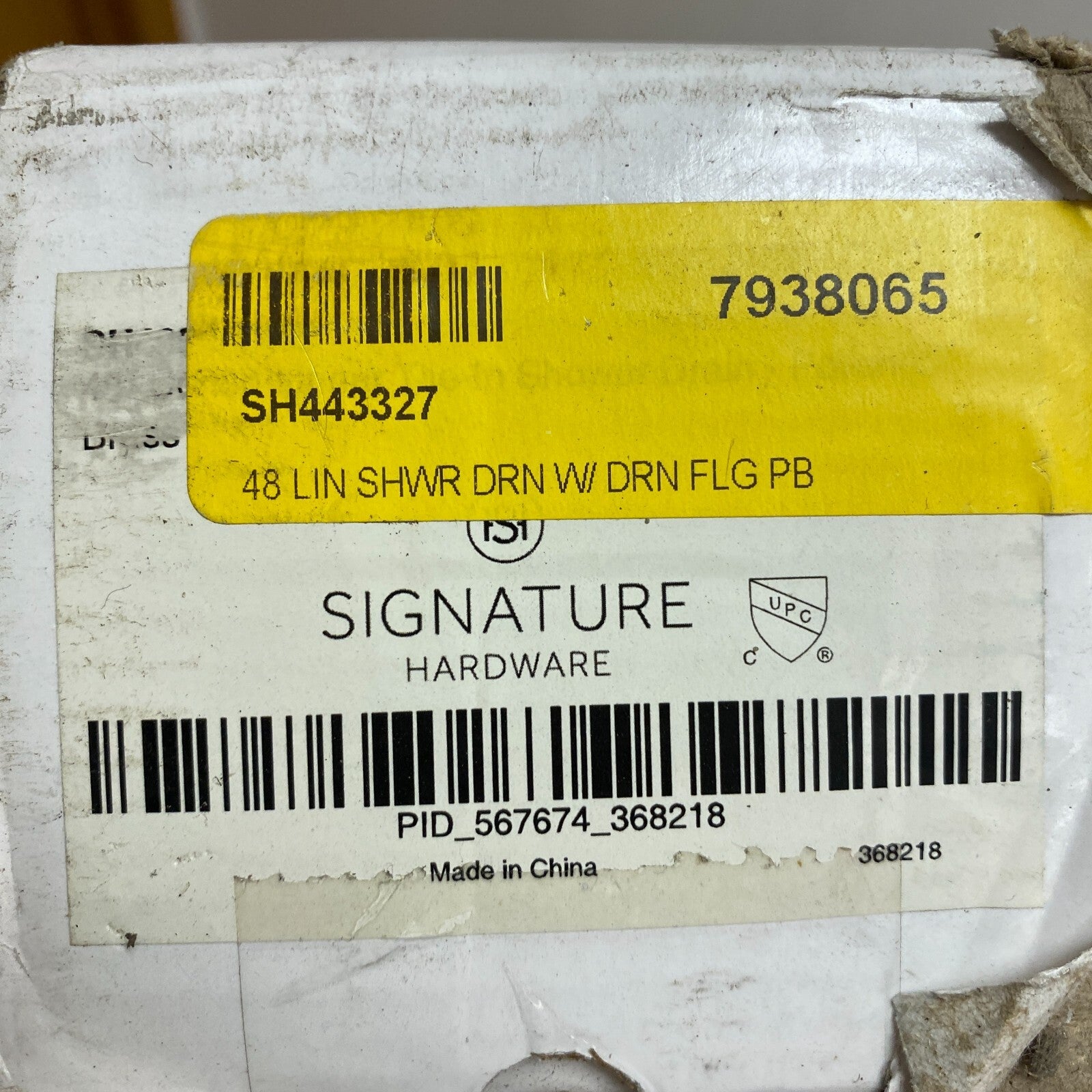 Signature Hardware 48" Cohen Linear Tile-In Shower Drain - Polished Brass