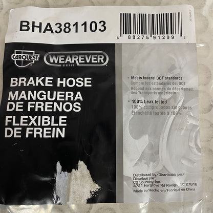 Carquest Wearever Brake Hose Assembly  w/o copper washers BHA381103