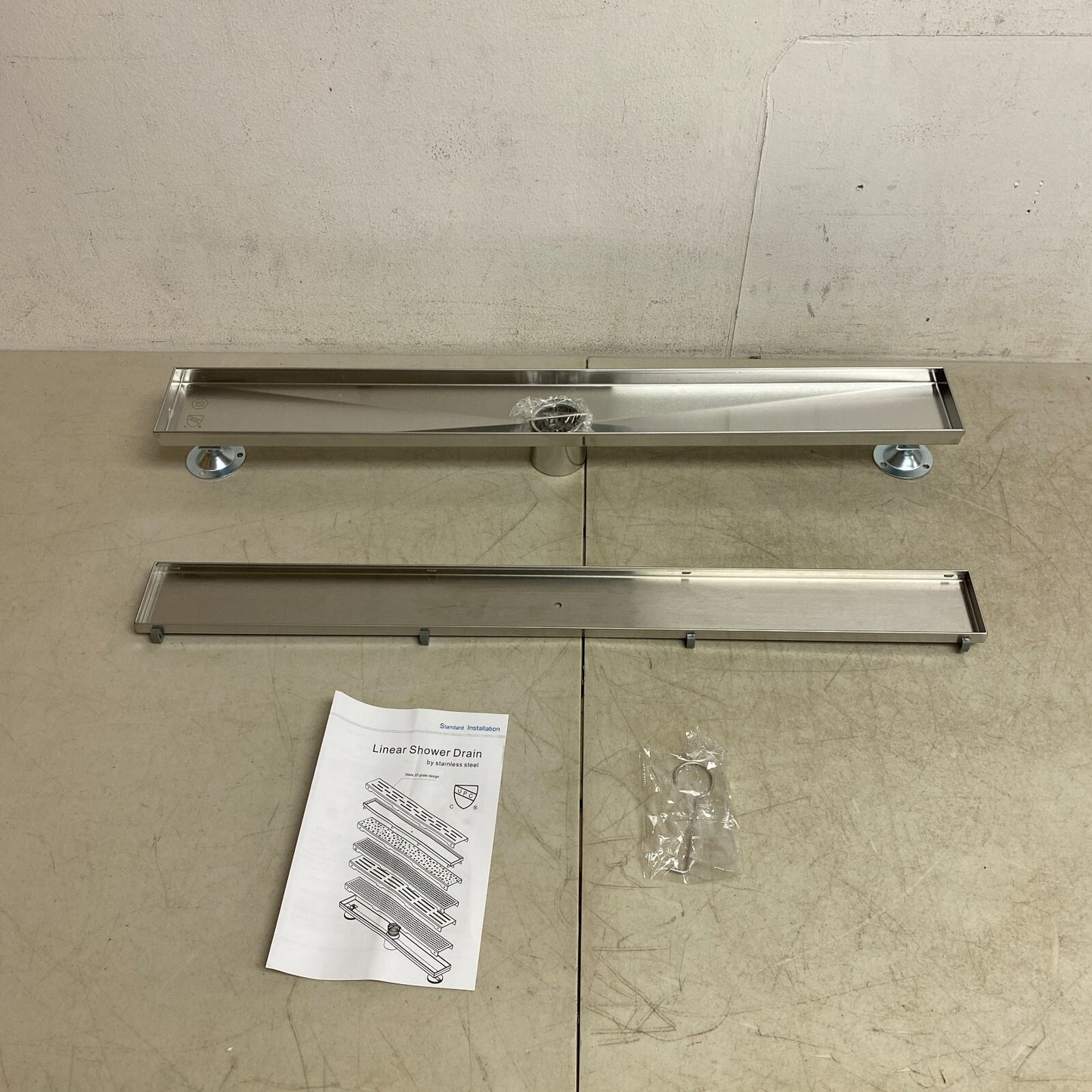 Signature Hardware 28" Cohen Linear Tile-In Shower Drain - Brushed Stainless S..