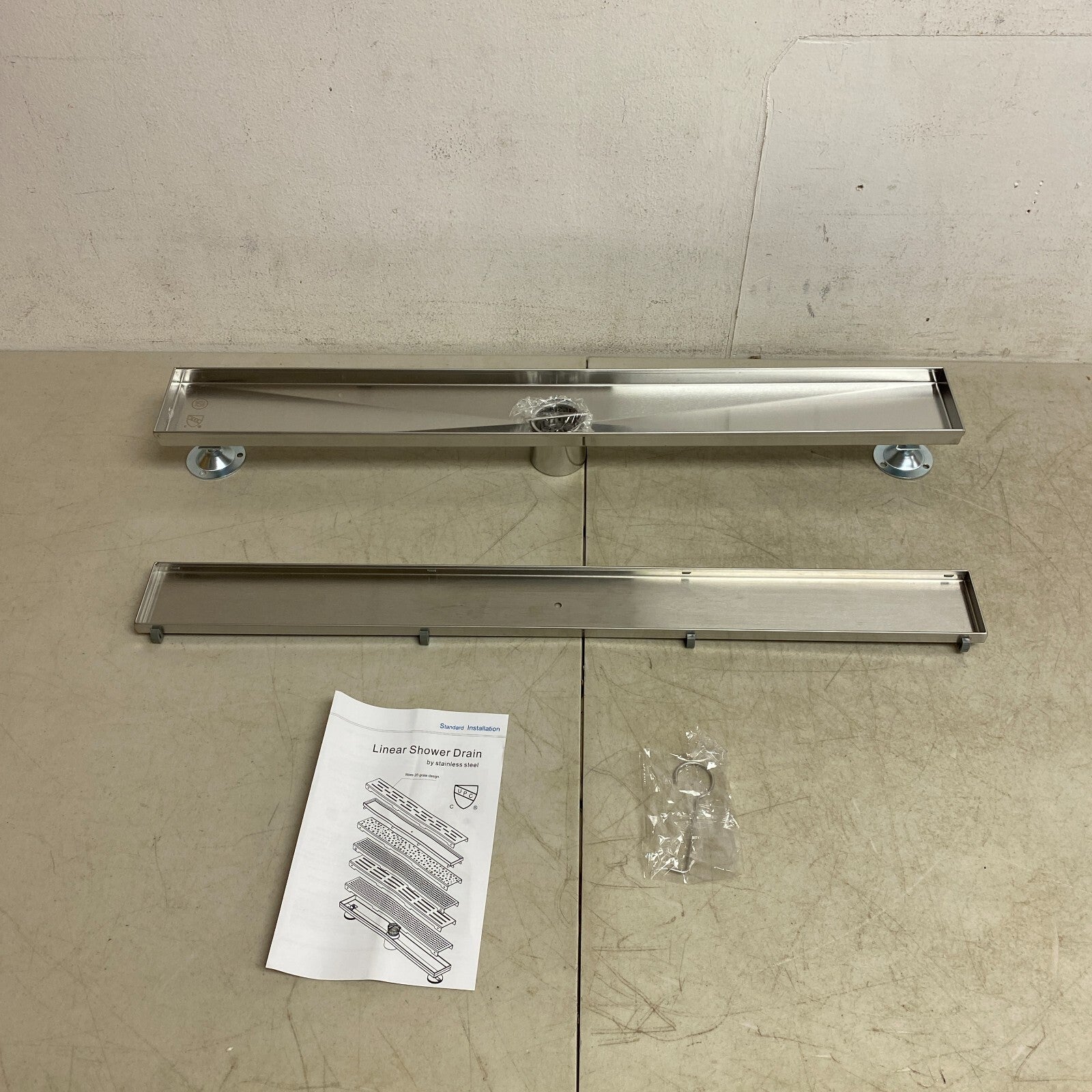 Signature Hardware 28" Cohen Linear Tile-In Shower Drain - Brushed Stainless S..