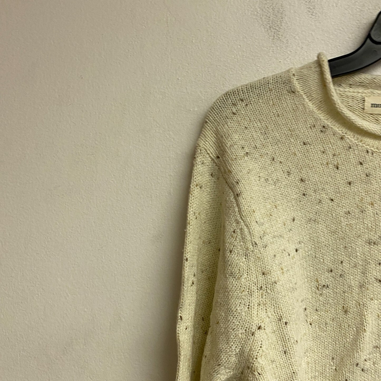 Mutual Weave Crew Neck Long Sleeve Mock Turtle Neck Sweater Size L Color Ivory