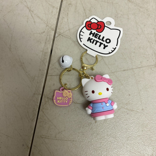 New Assorted Silicon 3D Hello Kitty Keychain with winter scarf outfit accessory