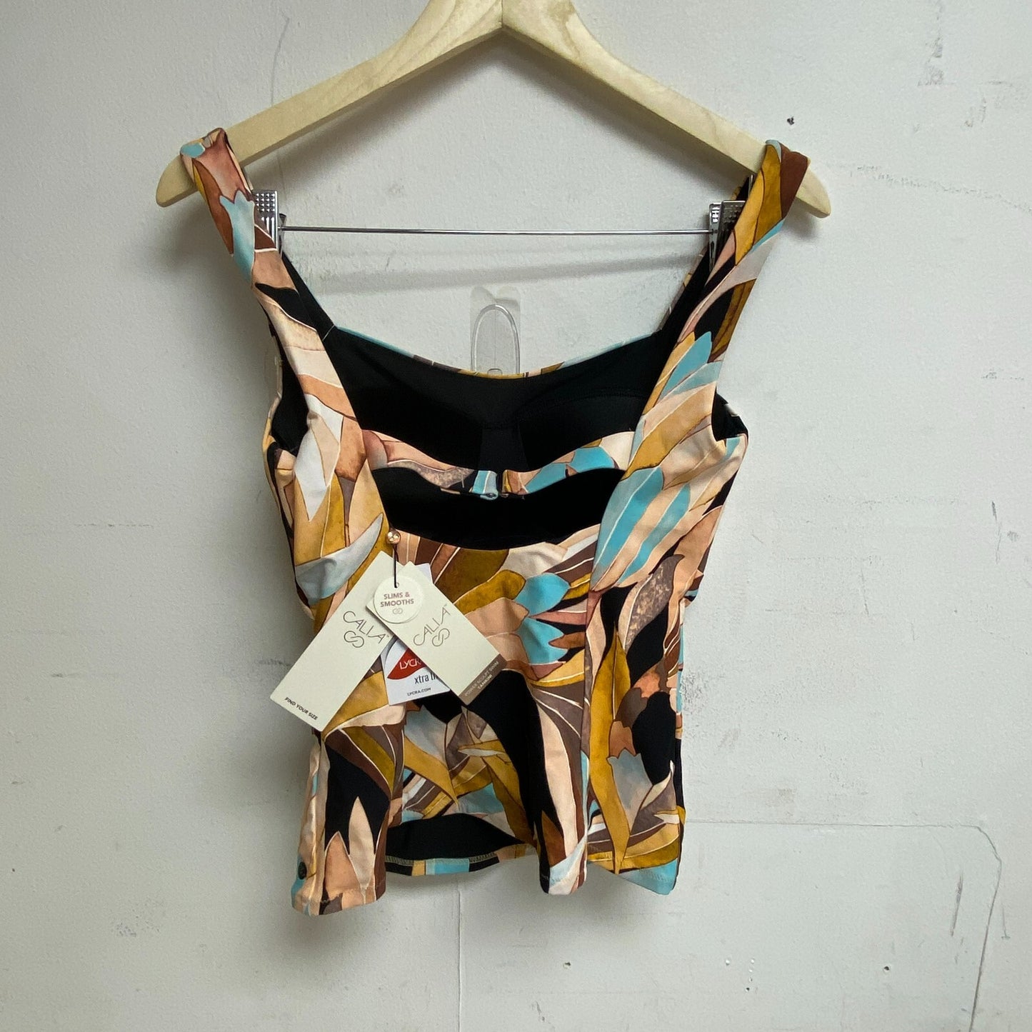 Calia  Womens Power Sculpt Tankini Rust Floral Multicolor Stylish WSA22303PRT