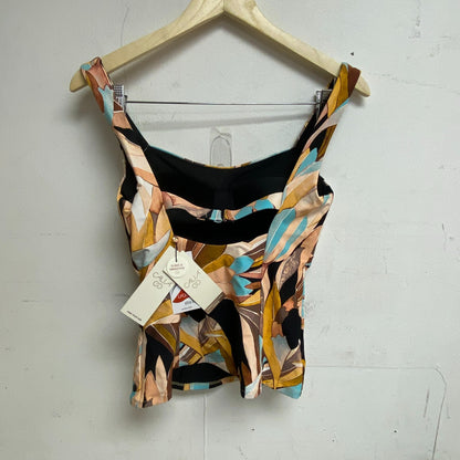 Calia  Womens Power Sculpt Tankini Rust Floral Multicolor Stylish WSA22303PRT