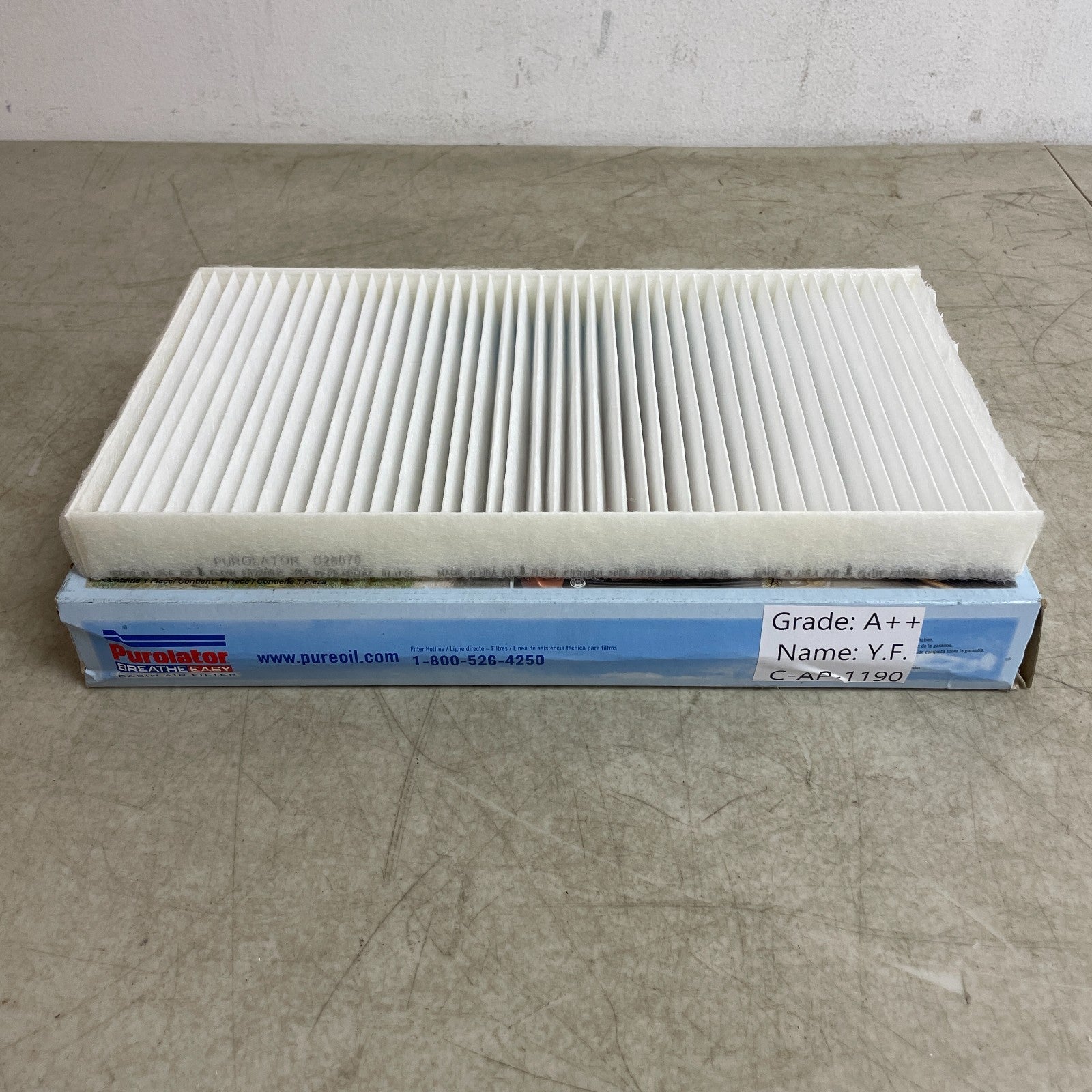 Purolator C26078 Cabin Air Filter for BMW 5-Series 13" × 7.5" × 1.9" OE Fit