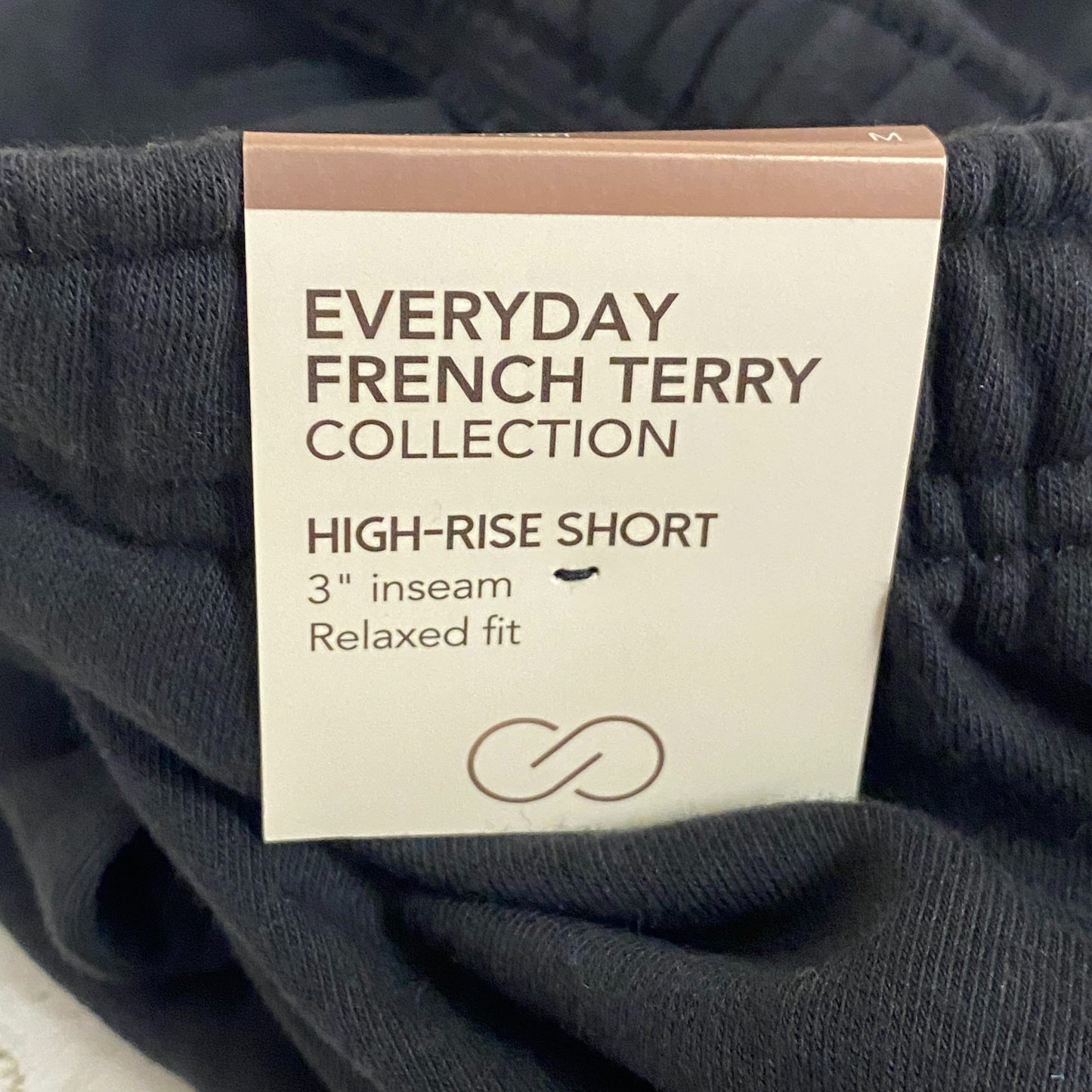 CALIA Womenâs French Terry High Rise Sweatshort Pure Black WAX12384