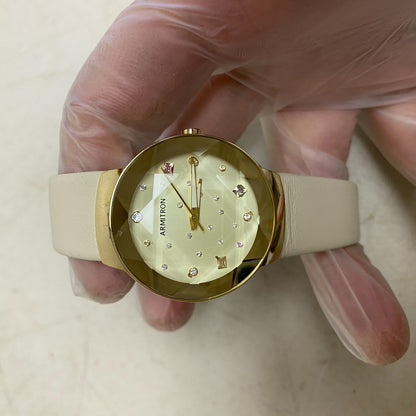 Armitron Women's Genuine Crystal Accented Leather Strap Watch, 75/5760 New!