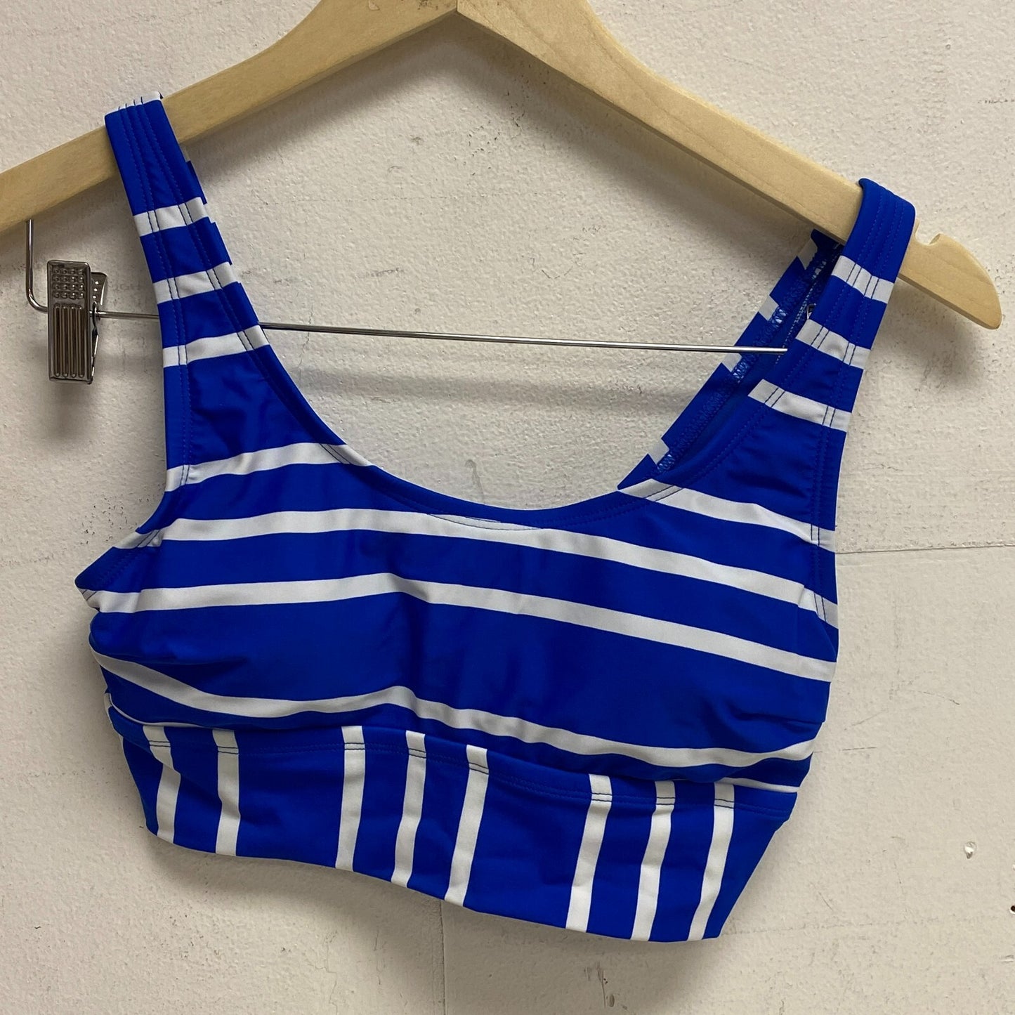 DSG Women's Long Line Scoop Neck Bikini Top Speed Stripe Blue DSW2786PRTZ Swim