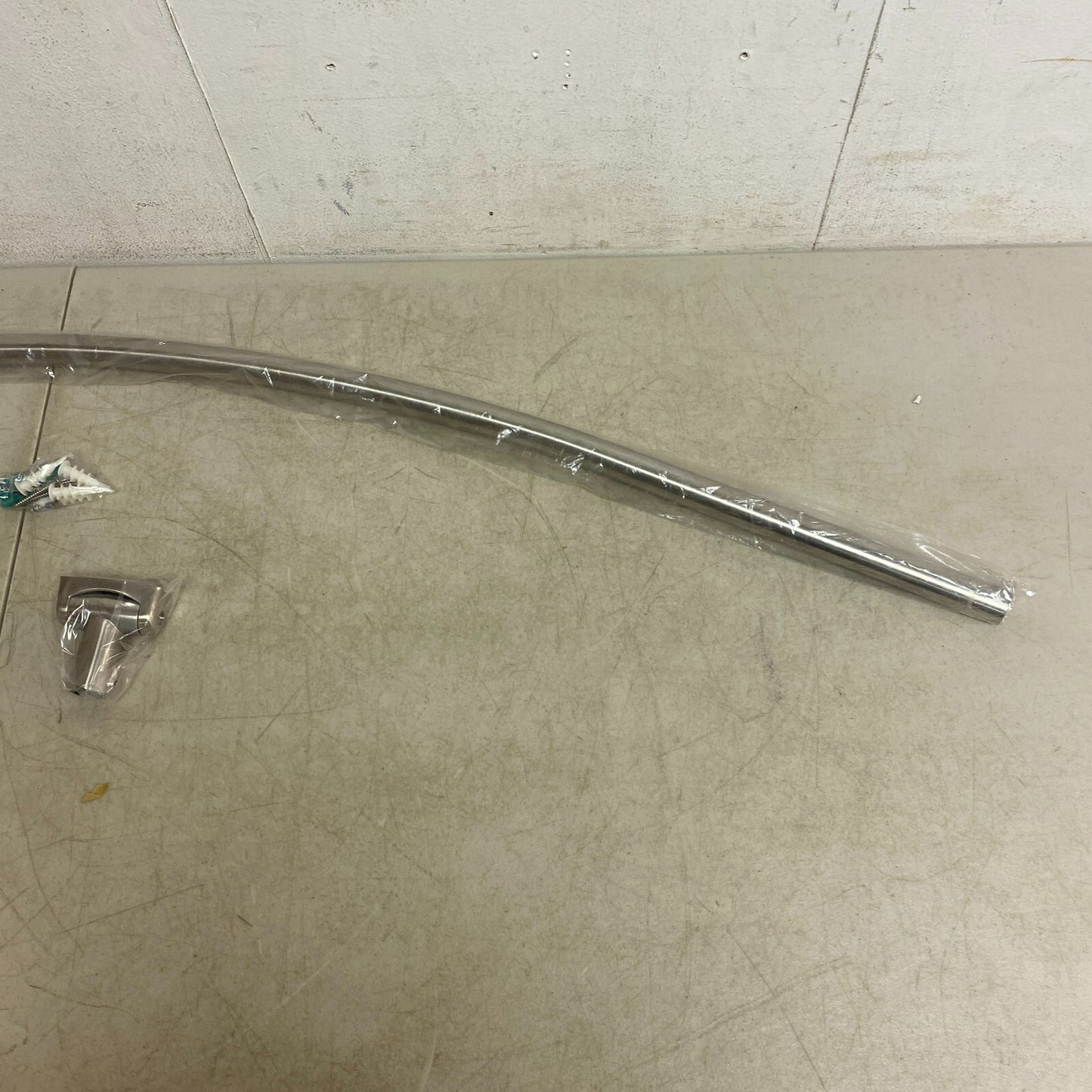 Signature Hardware 66" Curved Solid Brass Shower Rod - Brushed Nickel