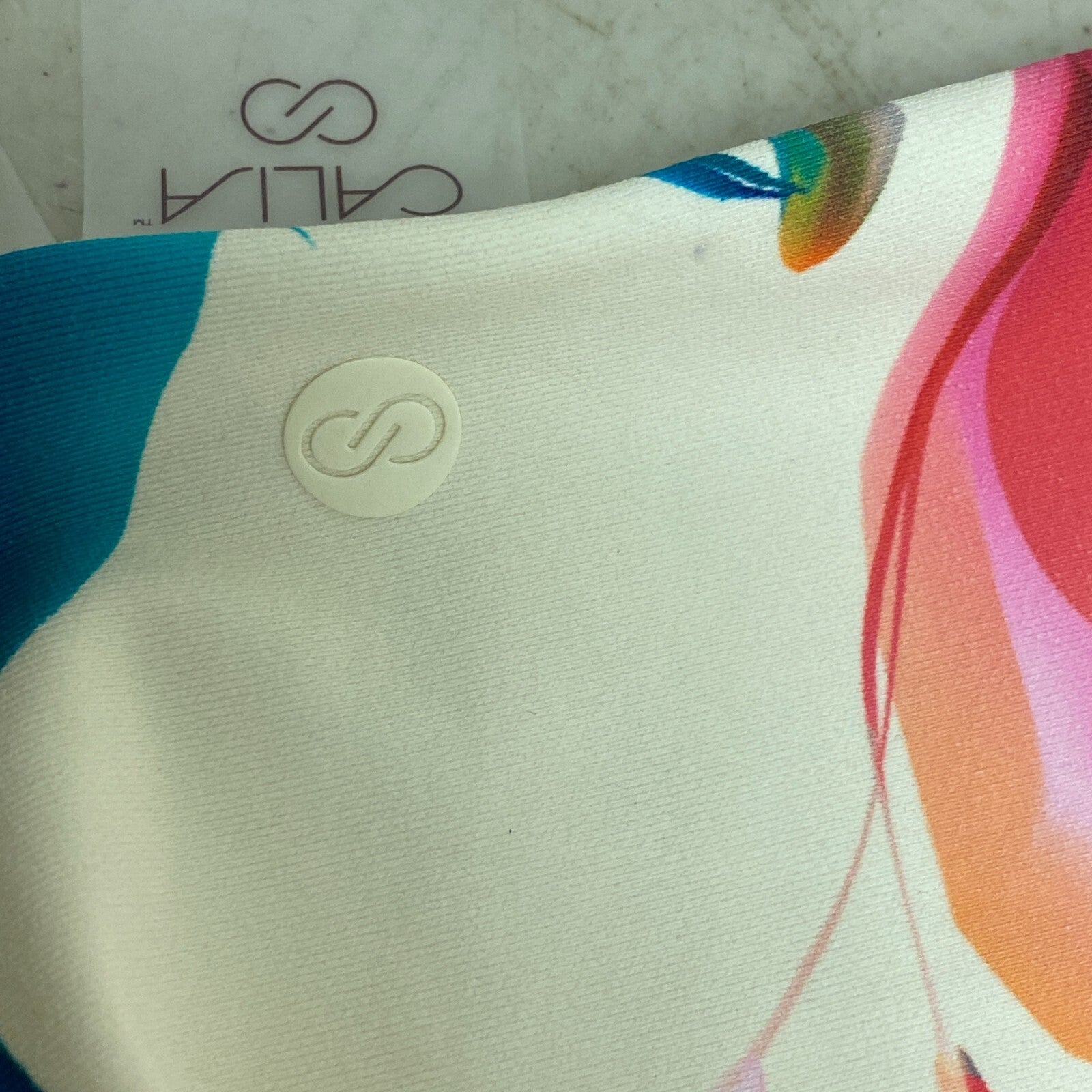 CALIA Shirred V Front High Rise Swim Bottom Color Unbleached/Multi WSA23407PRT