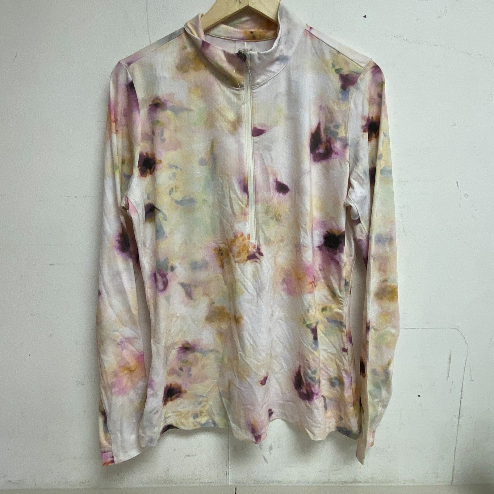 CALIA Women's UV LS Half Zip - VC  Mock Neck  Floral Milk Bath Warm WCG11008VC