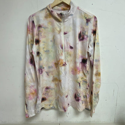 CALIA Women's UV LS Half Zip - VC  Mock Neck  Floral Milk Bath Warm WCG11008VC