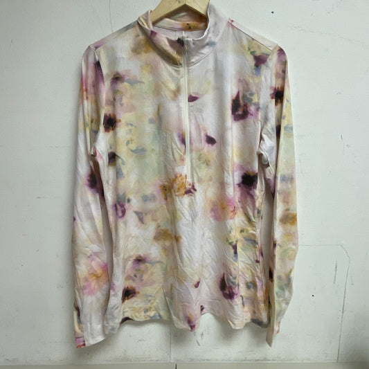 CALIA Women's UV LS Half Zip - VC  Mock Neck  Floral Milk Bath Warm WCG11008VC