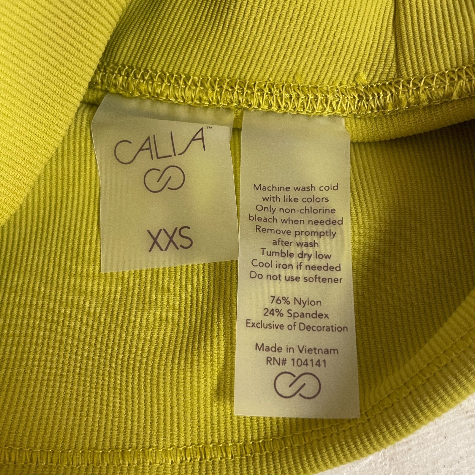 Calia Essential Rib 7/8 Leggings Chartreuse Womenâs Athletic Pants WAX32210