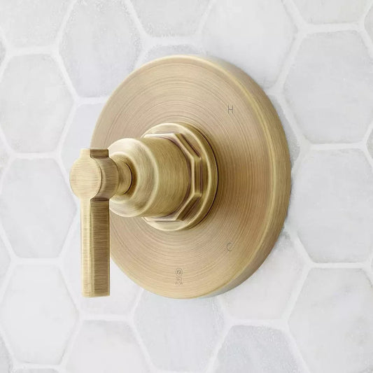 Signature Hardware Greyfield Pressure Balance Shower Valve Trim Aged Brass