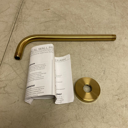 Signature Hardware 12'' Shower Arm & Flange - Brushed Gold SHRSA123BG