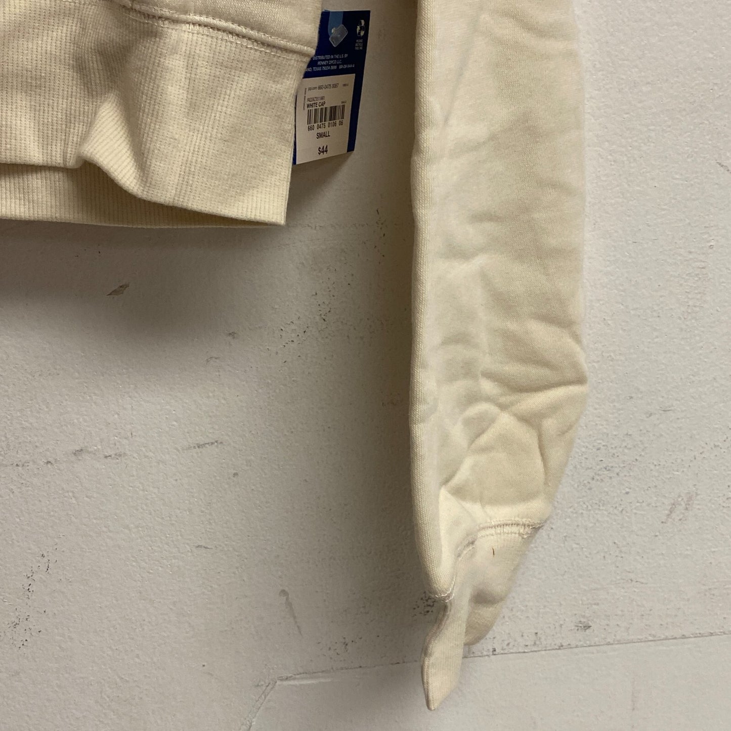 Arizona Jean Co. Women's Cropped Zip Up Hoodie Size Small Color: White Cap