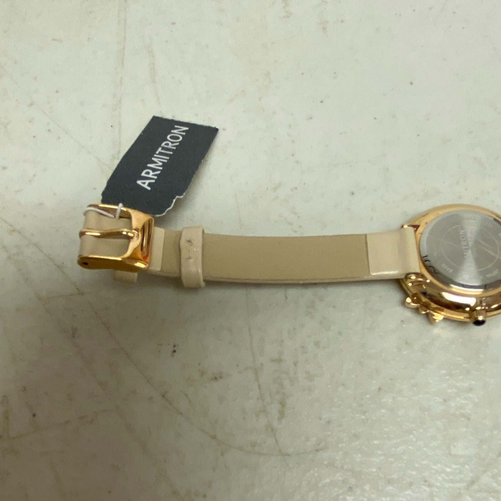 Armitron Rose Gold with butterfly Bessel Beige Band Women's Watch 75/5752RG