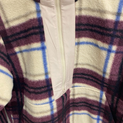 Alpine Design Women's W AD Wayfarer Fleece 1/4 Zip Iowa Plaid DK Burgundy New!