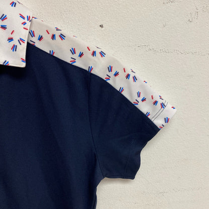 Lady Hagen Women' Print Block Short Sleeve Polo White / Dark Navy  WGH11451