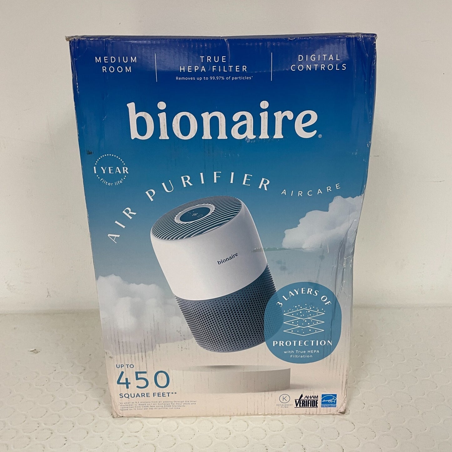 Bionaire CleanAir Mini True HEPA Air Purifier  Up to 450 sq ft White BAP9360W