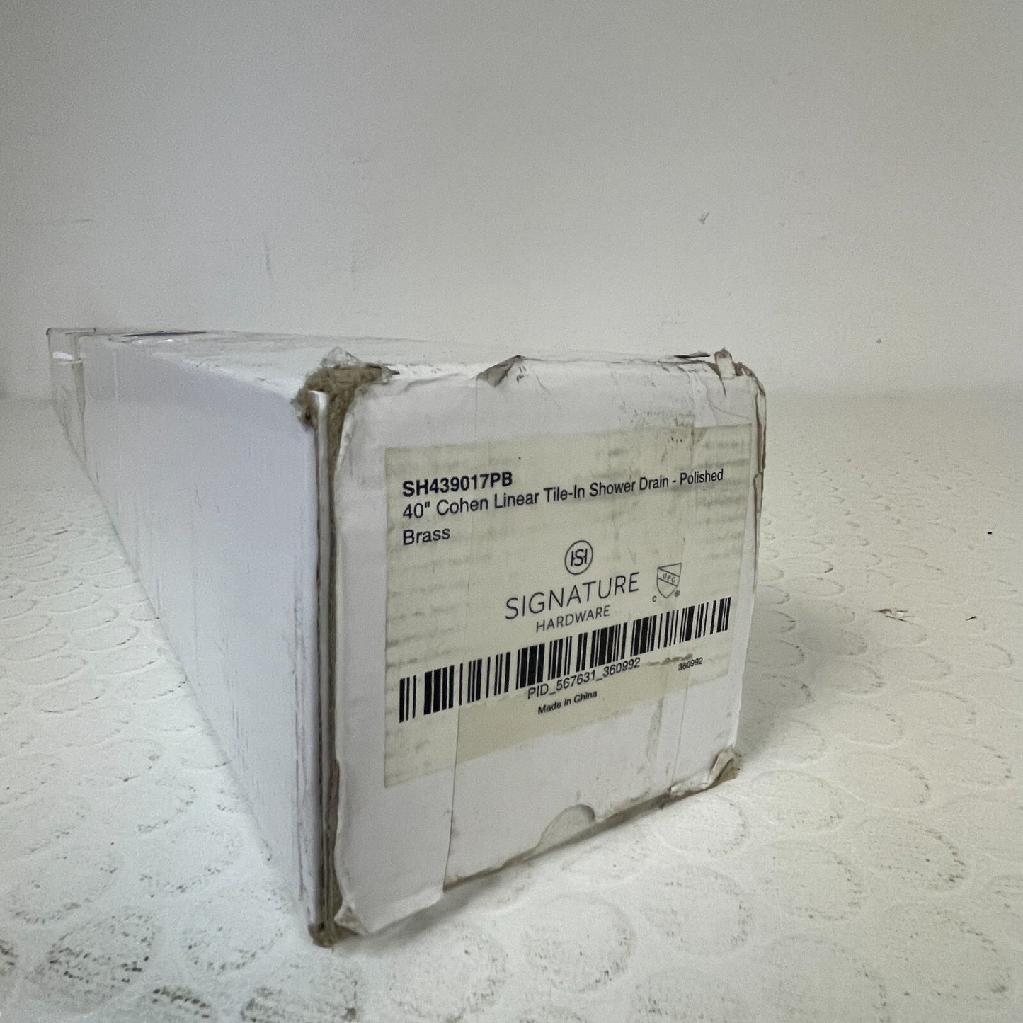 Signature Hardware 40" Cohen Linear Tile-In Shower Drain - Polished Brass