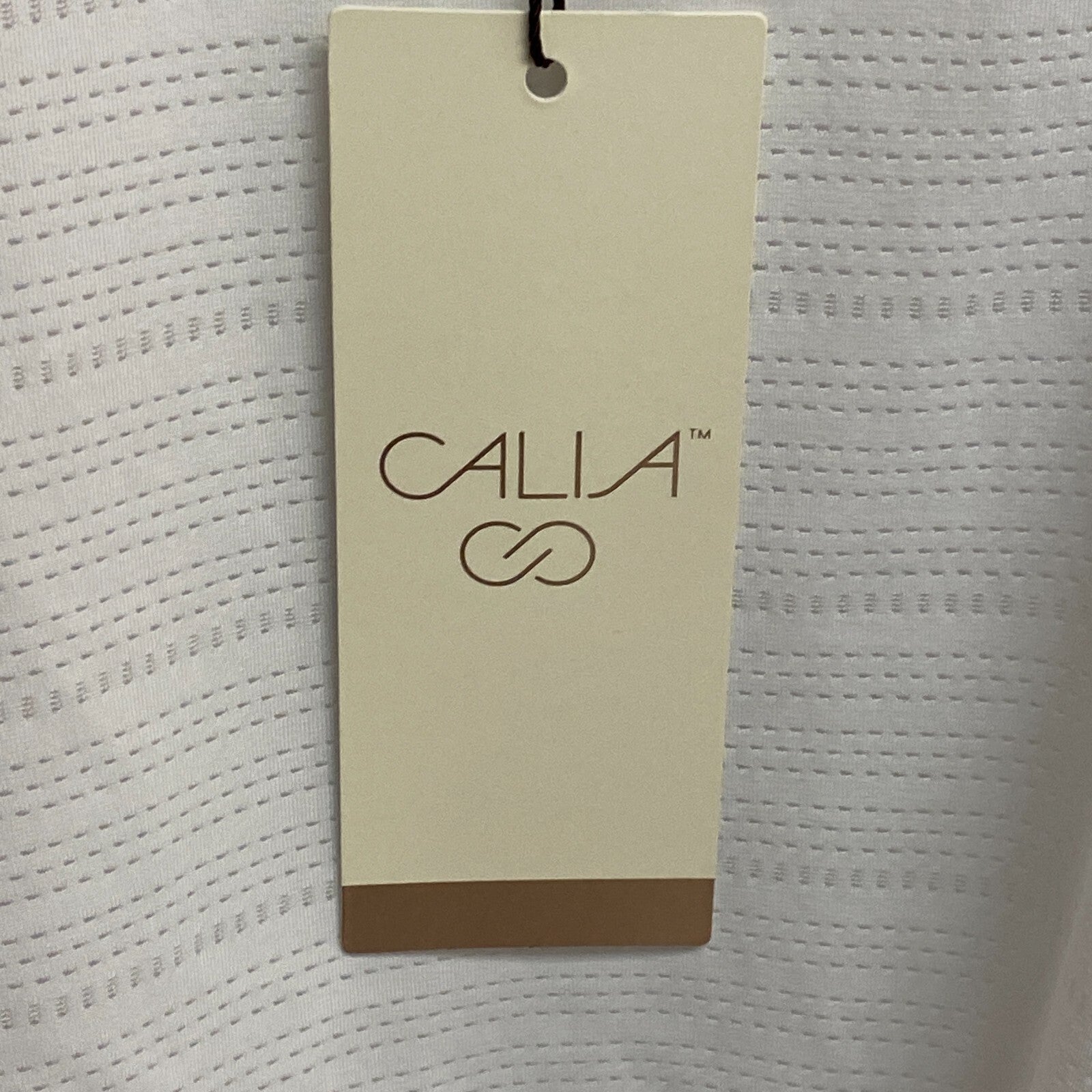 Calia Women's Stripe Pointelle Long Sleeves Blouse Pure White WAX11173S New