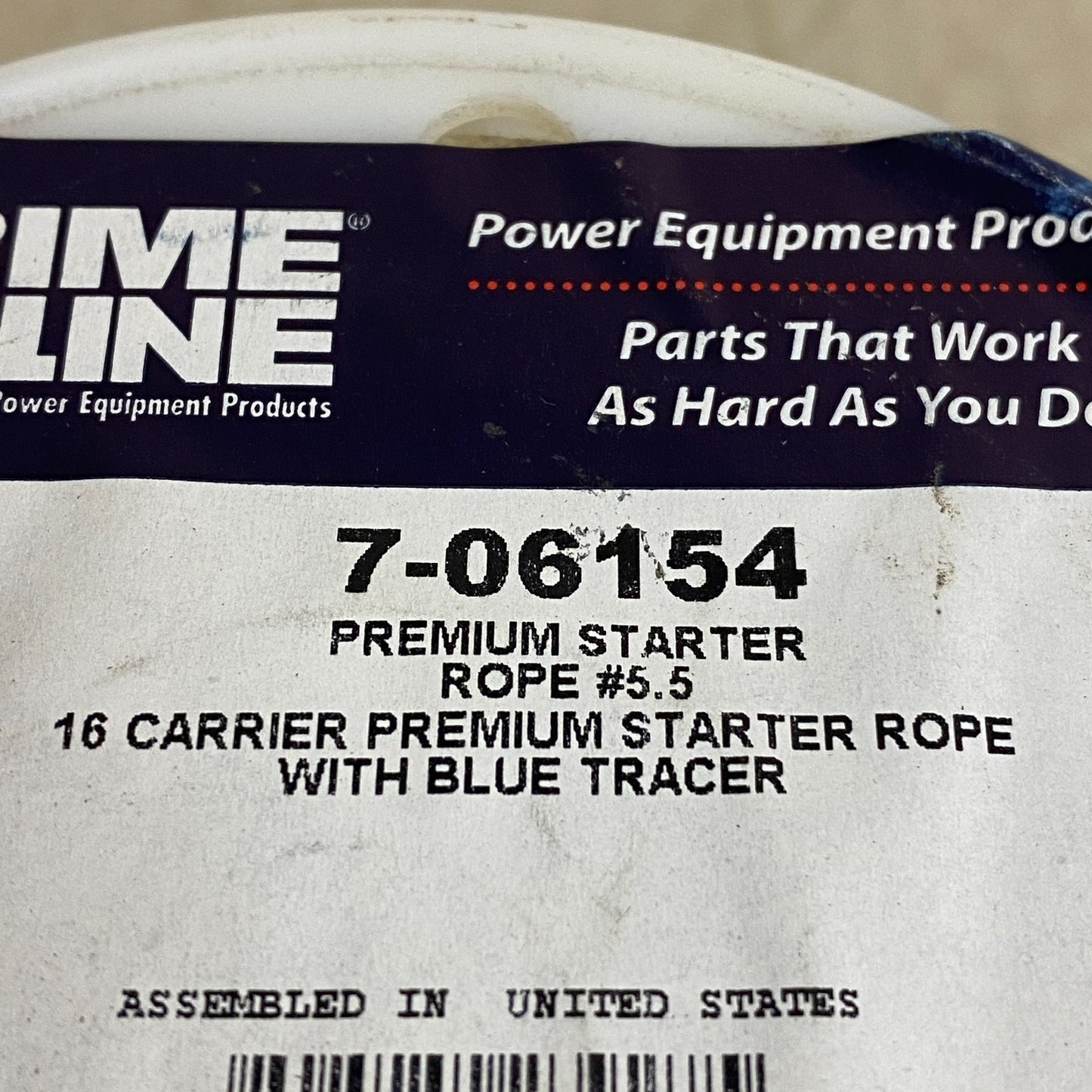 Prime Line Starter Rope 7-016154 7/32" Dia x 200' White/Blue Braided Cord