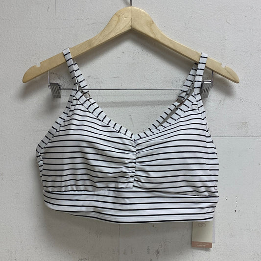 Calia Women's Cross Back Bikini Top Simple Stripe White WSA20210PRTXWP