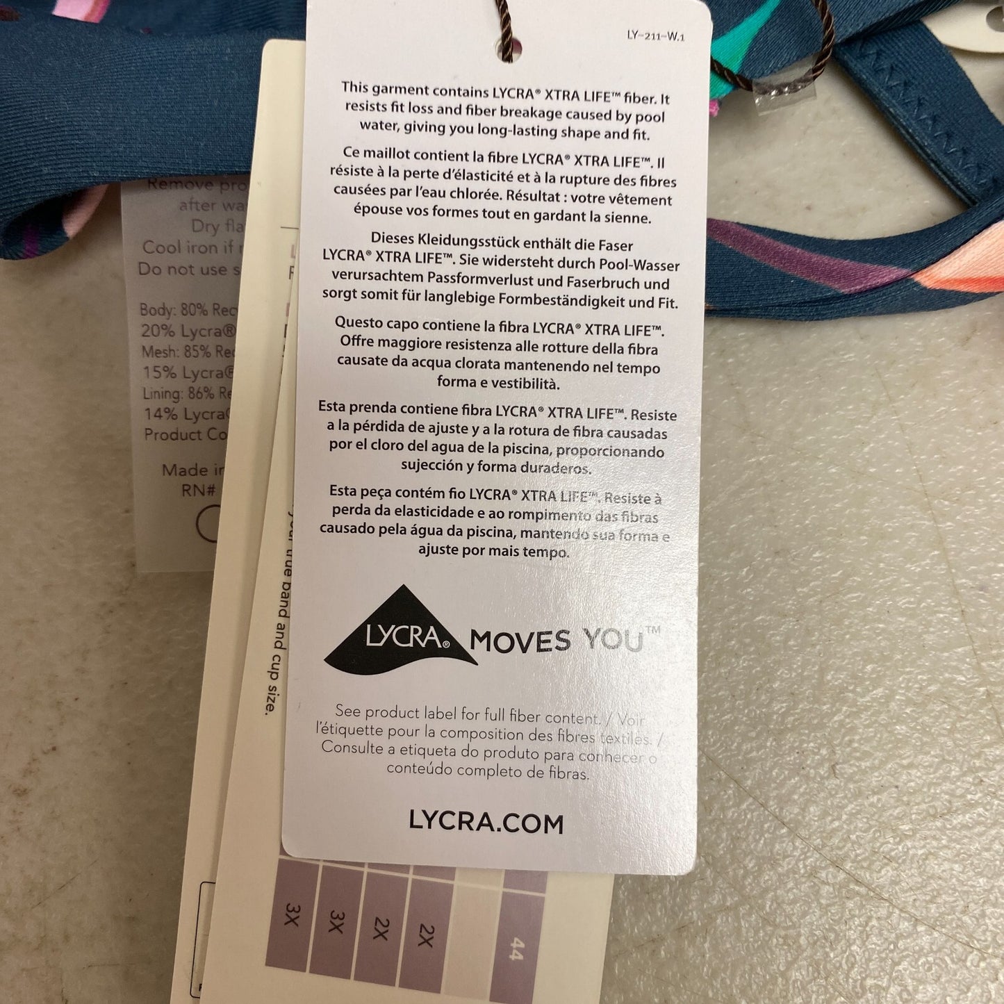 CALIA Women's Tie Back Bikini Top Aqua Floral  Multicolor  WSA23200PRT