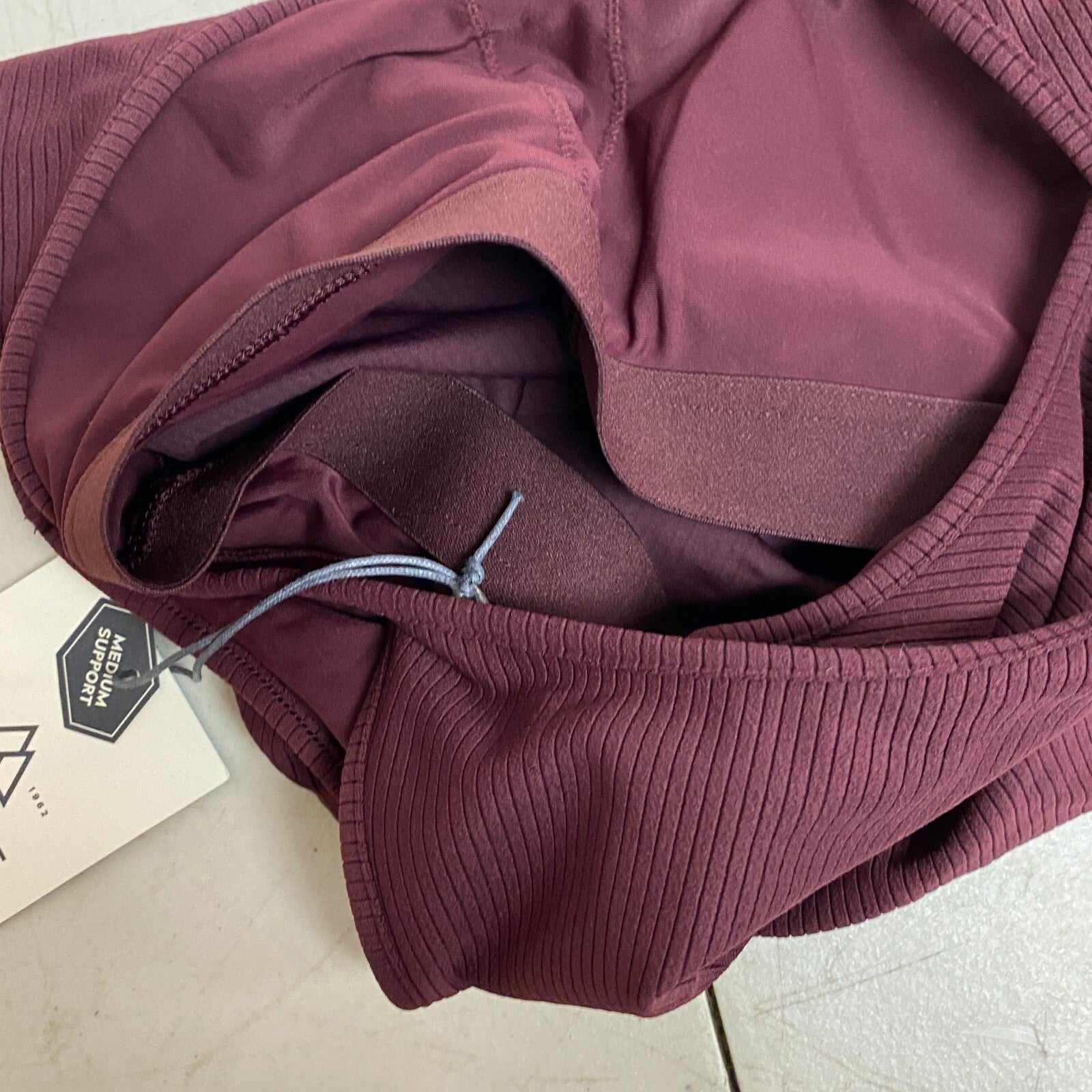 Alpine Design Women's Medium Support Striped  Bra Top Deep Bordeaux ADW12107A