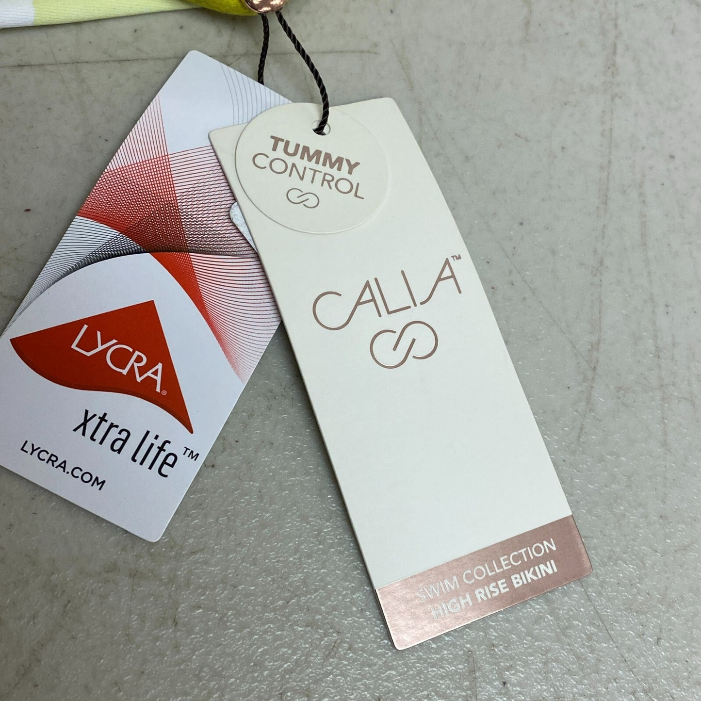 Calia Womens Swim High Rise Bikini Side Tie Bottom Green Multi WSA22402PRT