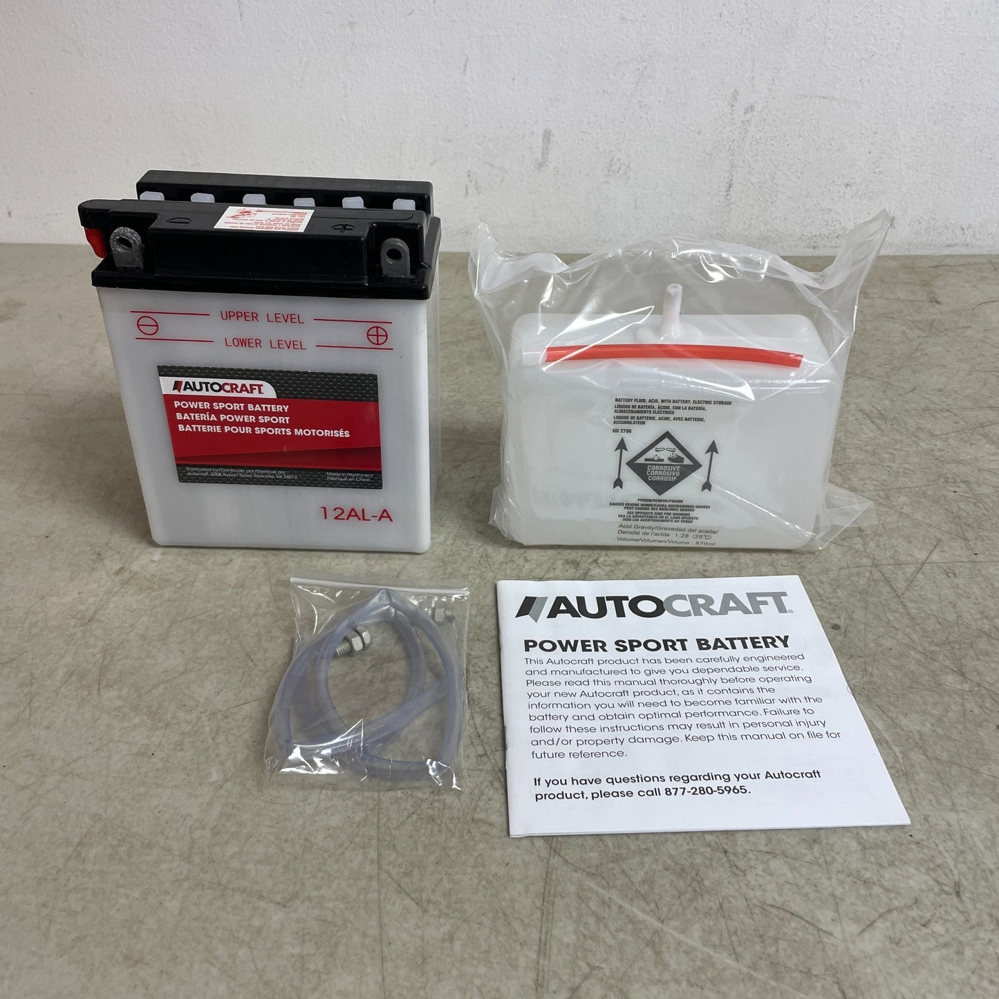 Autocraft 12AL-A 12V 12Ah Powersport Battery Dry-Charged 180 CCA Motorcycle