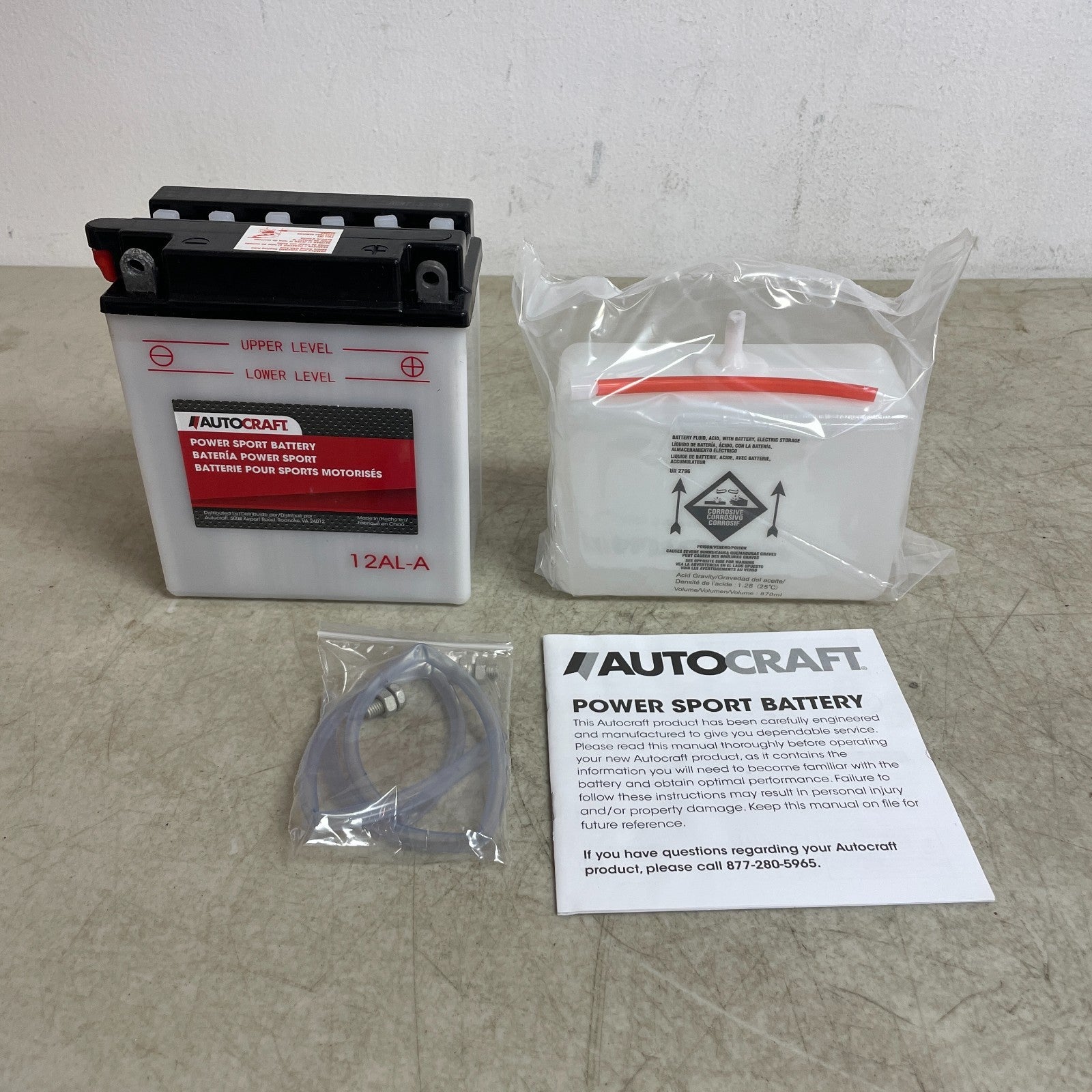 Autocraft 12AL-A 12V 12Ah Powersport Battery Dry-Charged 180 CCA Motorcycle