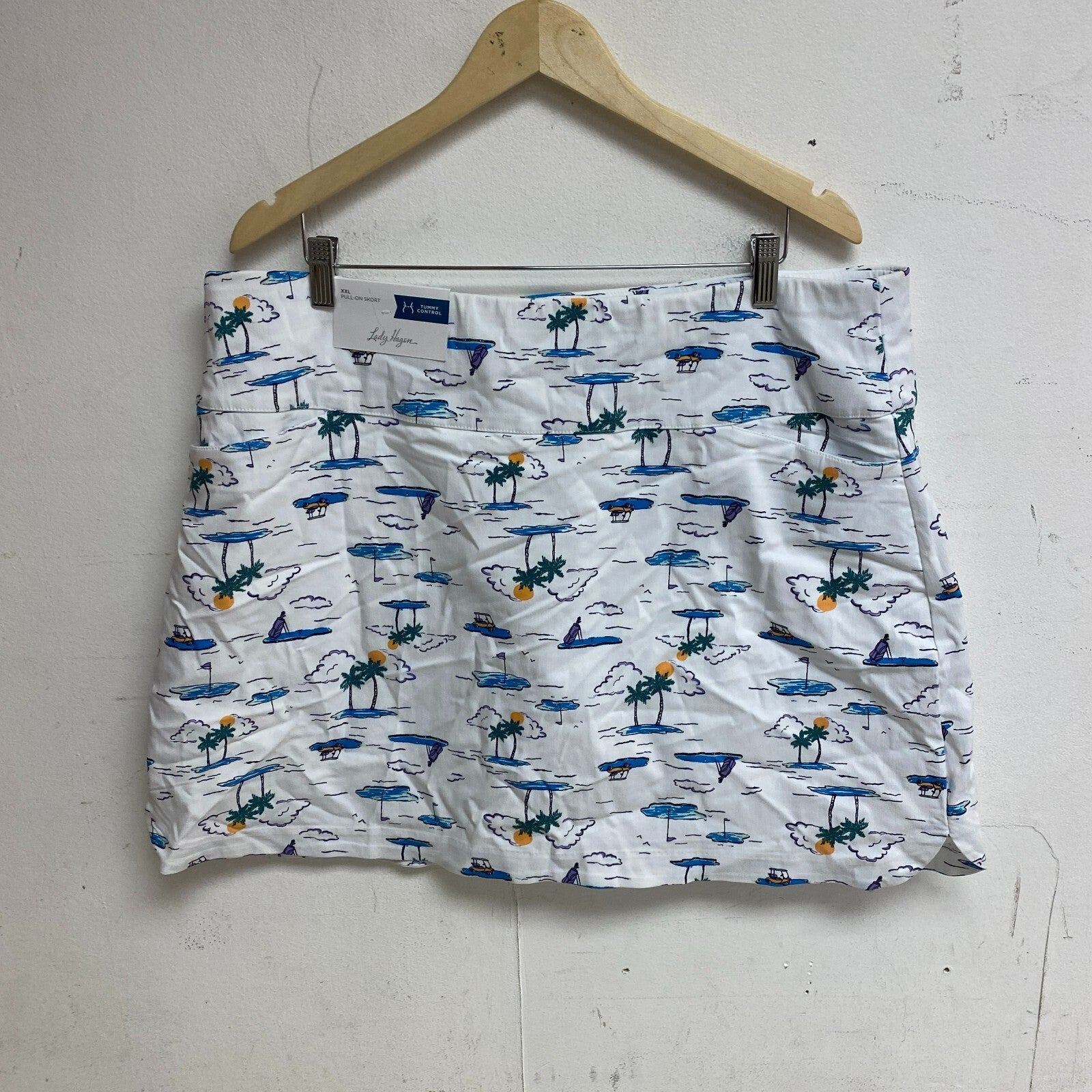 Calia Womens 17" Tummy Control Skort Island Multi Print WGH17430PS23