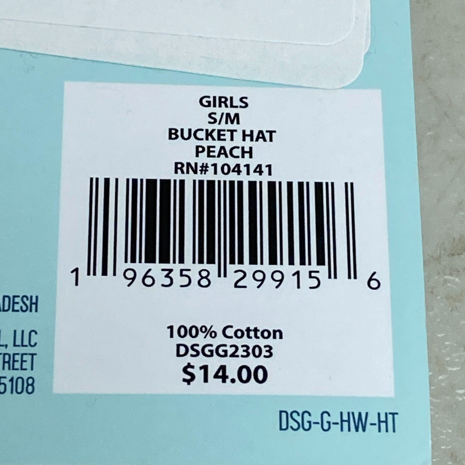 DSG Girl's Bucket Summer Hat Peach Sun Protect Bucket Hat Stylish DSGG2303