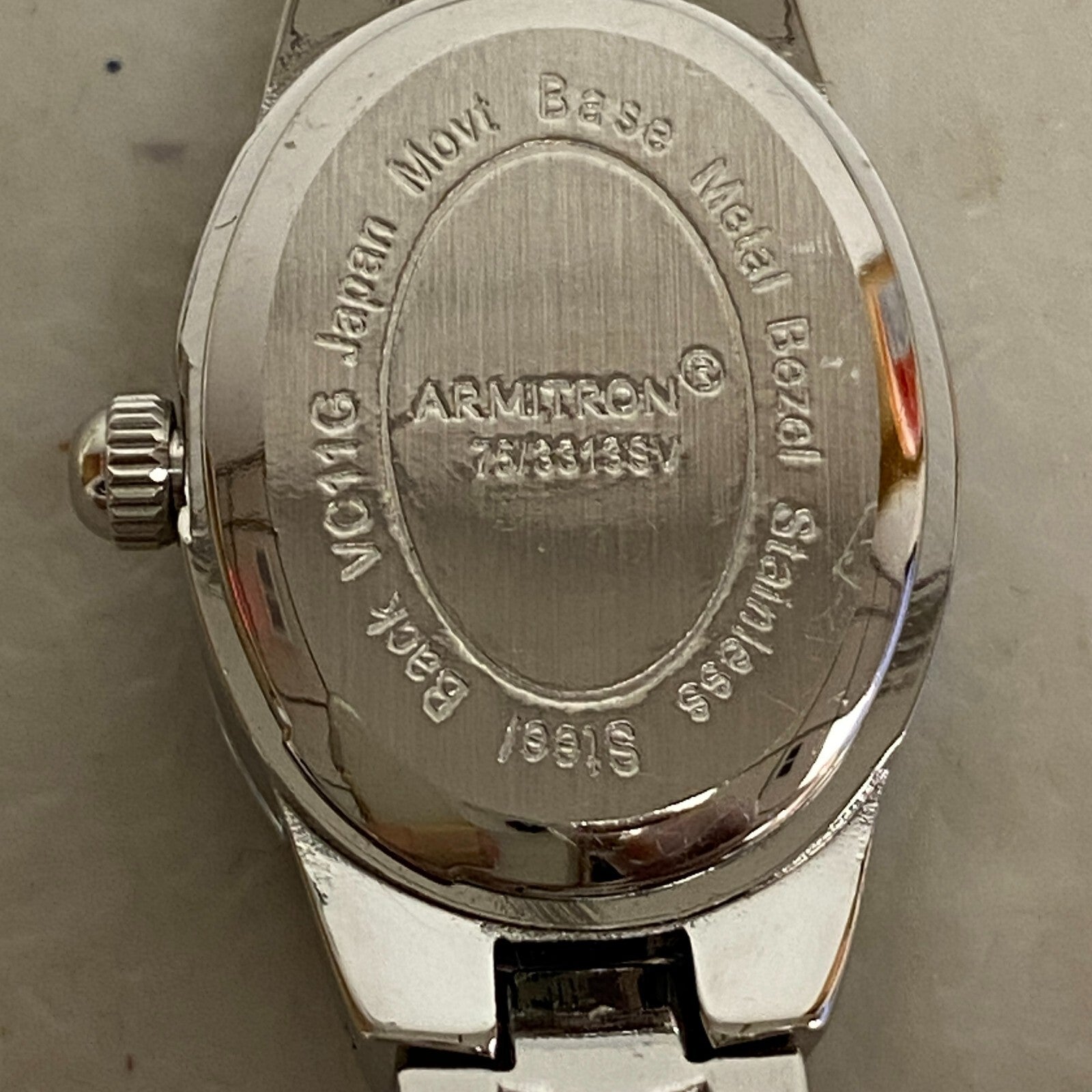 ARMITRON 75/3313SV Blue Dial Quartz Analog Women's Watch Sz. 7 1/4" New Battery