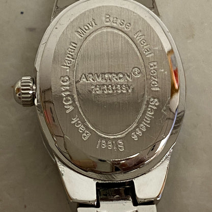 ARMITRON 75/3313SV Blue Dial Quartz Analog Women's Watch Sz. 7 1/4" New Battery