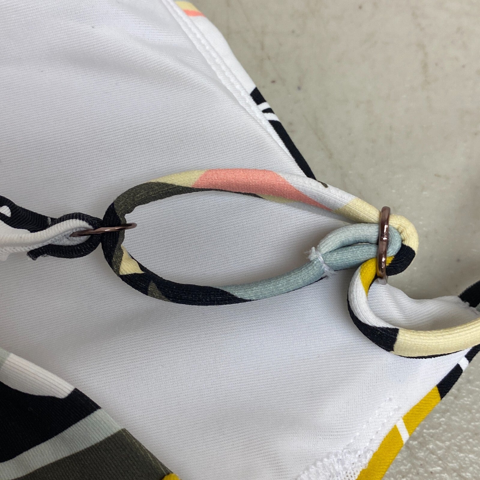 Calia Women's Tie Back Low Support Floral Bikini Top Multicolor Palm WSA23200PRT