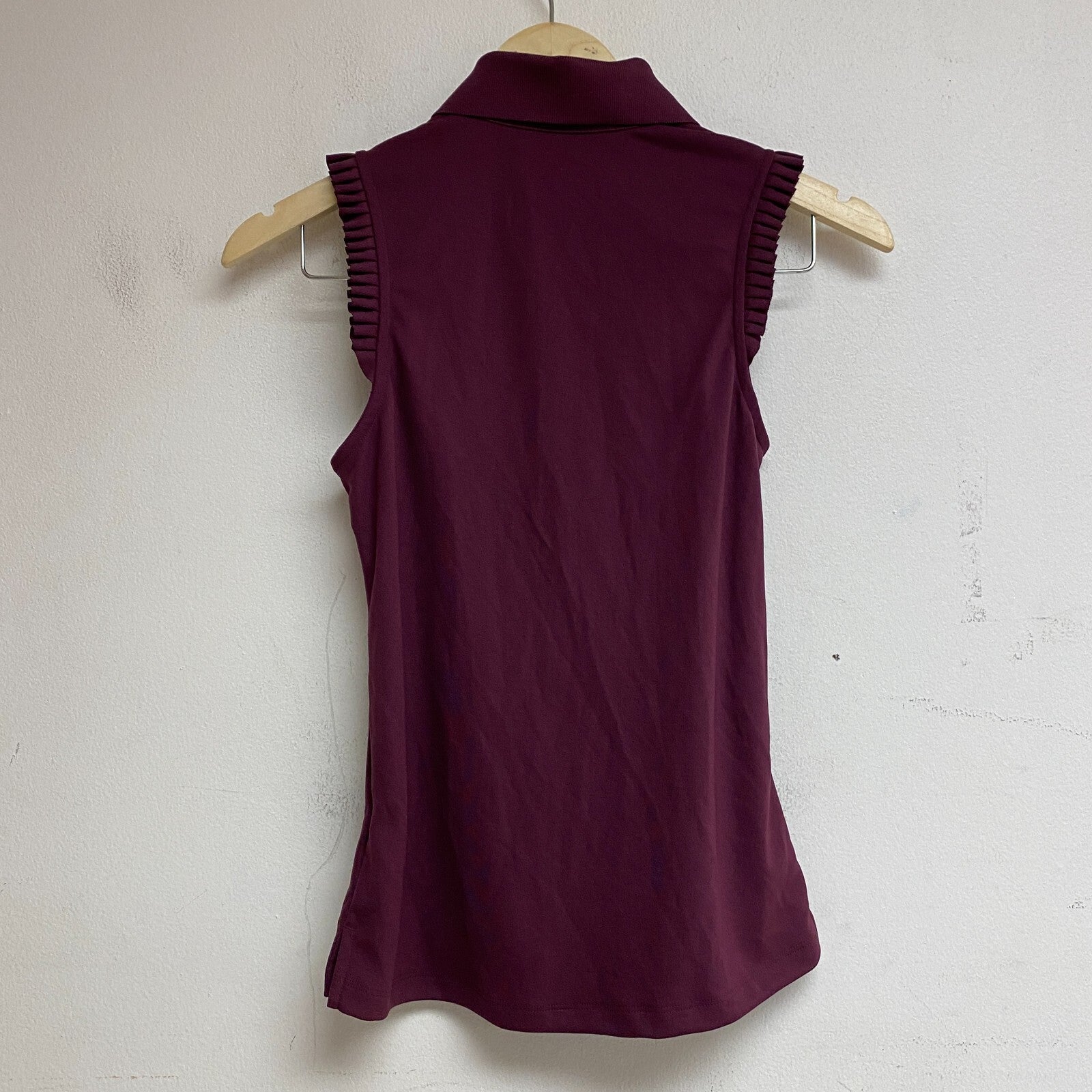 Lady Hagen Women's Sleeveless Ruffle Sleeve Polo Ripe Boysenberry WGH11478 New