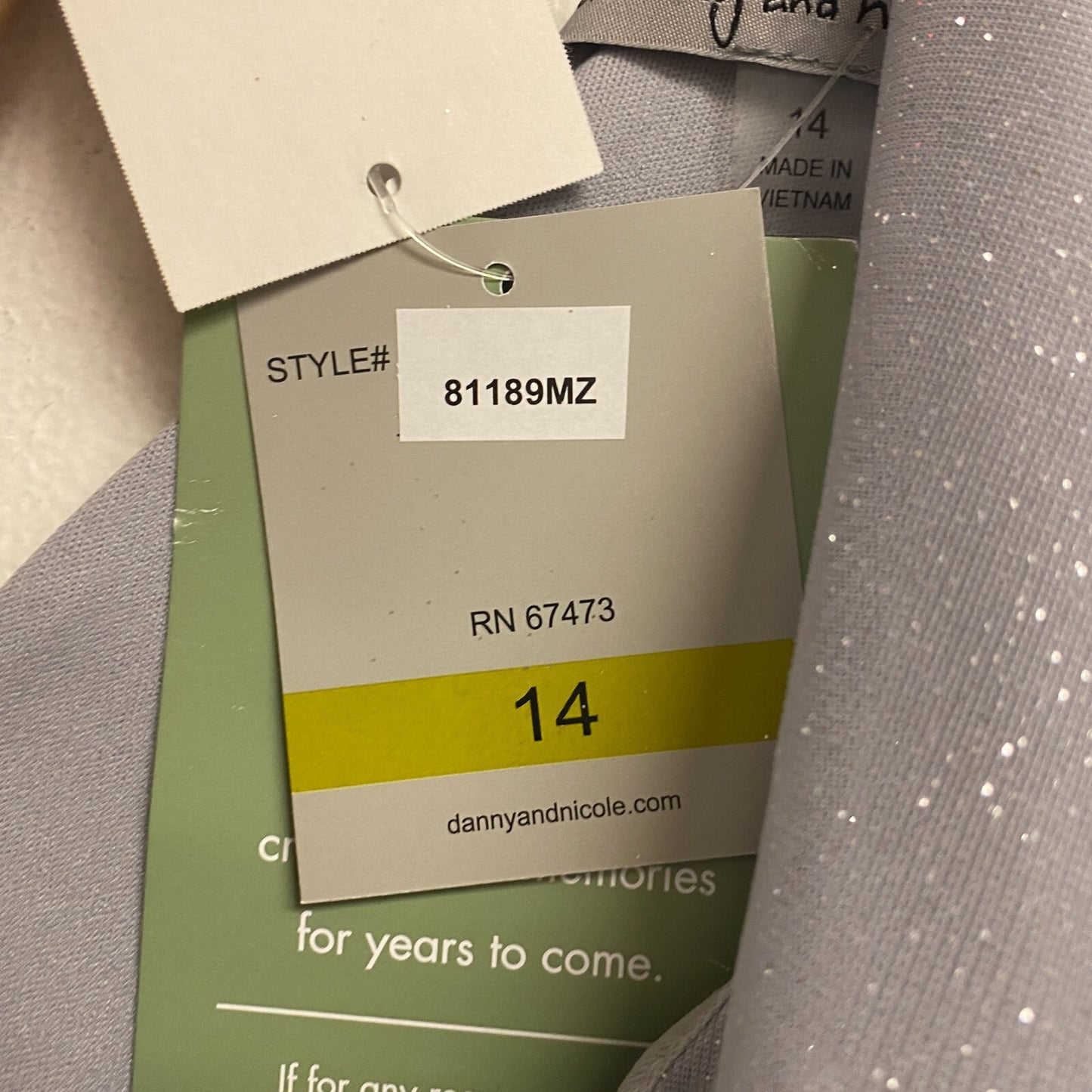 Danny & Nicole Women Short Sleeve Fit+Flare Tiered Maxi Dress Sz 14 Color Silver