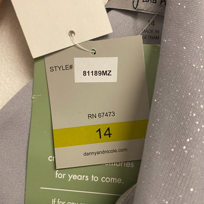 Danny & Nicole Women Short Sleeve Fit+Flare Tiered Maxi Dress Sz 14 Color Silver